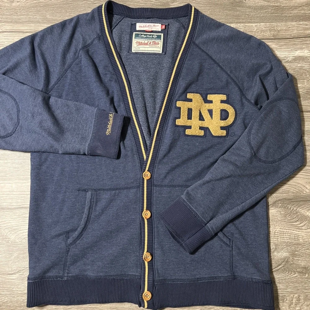 Mitchell & Ness Notre Dame Fighting Irish College Vault Cardigan Sweater Sz 2XL